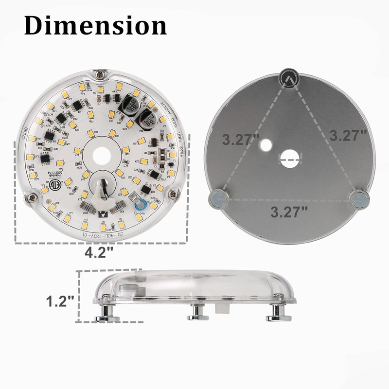 SATZOL 4" Ceiling Fan LED Light Replacement, 120V 2200LM 90Ra Dimmable Ceiling F gallery