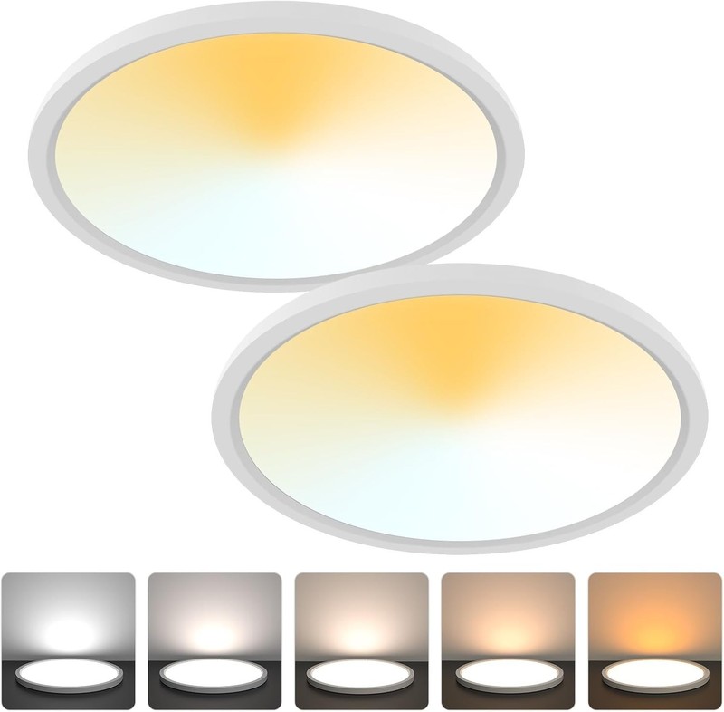 2Pack LED Flush Mount Ceiling Light 24W Ultra Thin Round White 3000k 4000k 6500k gallery