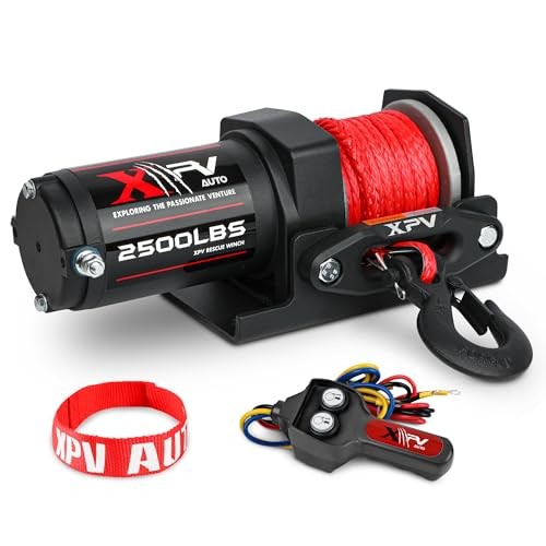 2500lbs Electric Winch 12V Synthetic Rope 2500lb. synthetic rope winch Black gallery