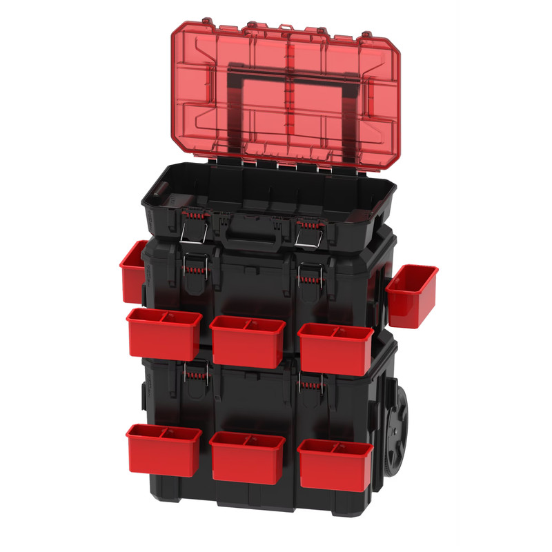 Hyper Tough Hyper Stack 3 Piece Modular Rolling Toolbox System Black Heavy Duty gallery