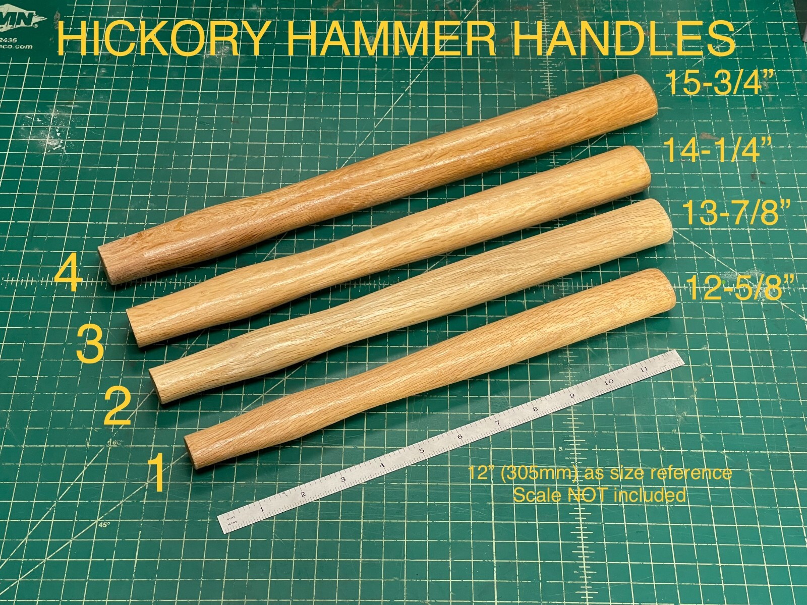 (1) Hickory Hammer Handle, oval eye, machinist/ engineers/ blacksmith hammer gallery