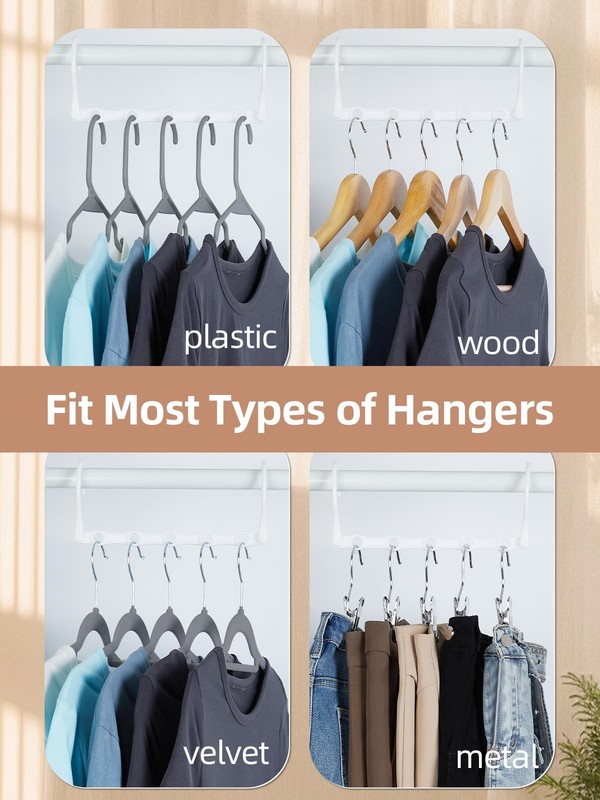 HOUSE DAY White Magic Space Saving Hangers, Premium Smart Hanger Hooks, Sturdy gallery