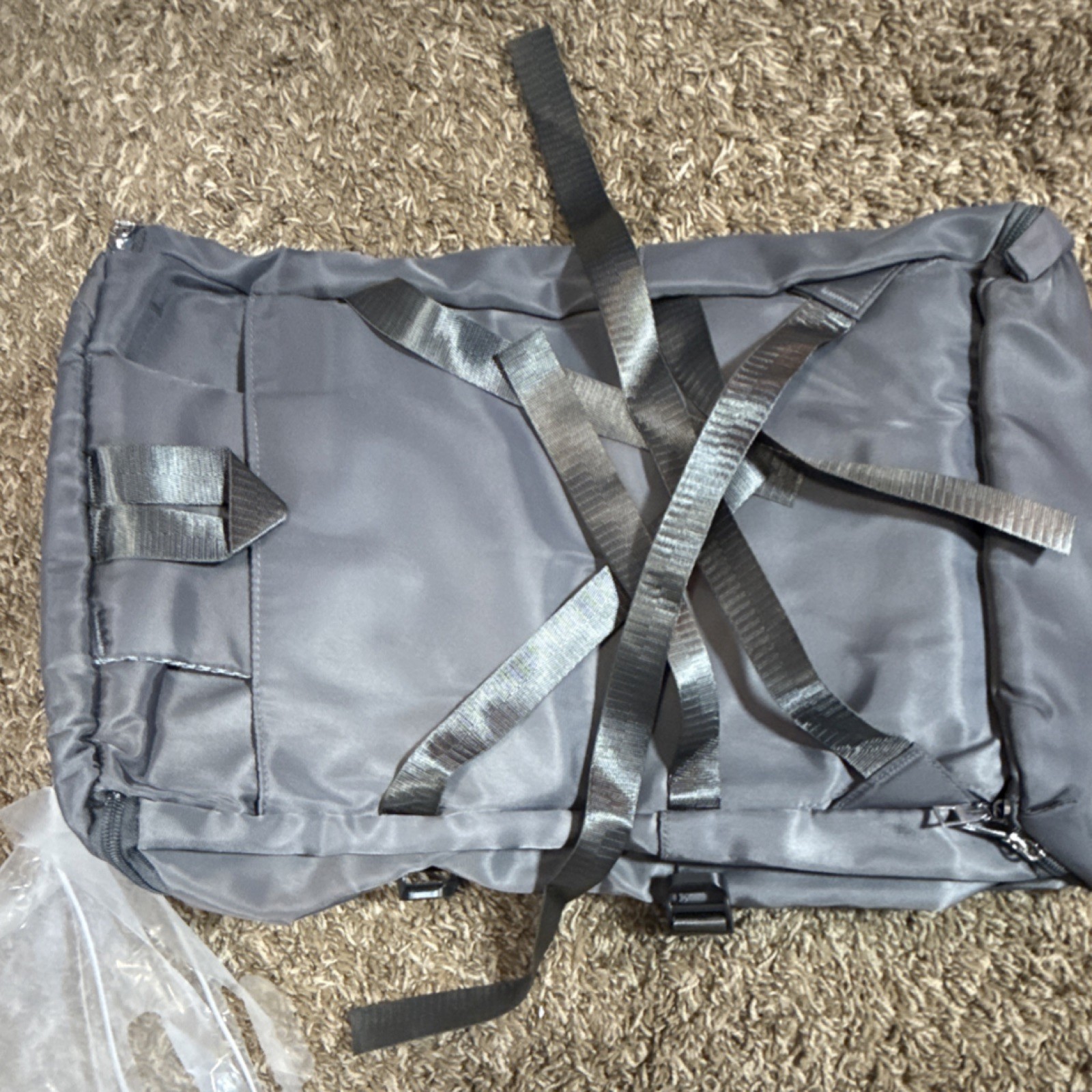 Gray Nylon Hiking Backpack Zip & Buckle Closure 4 Pockets Adjustable Straps 3