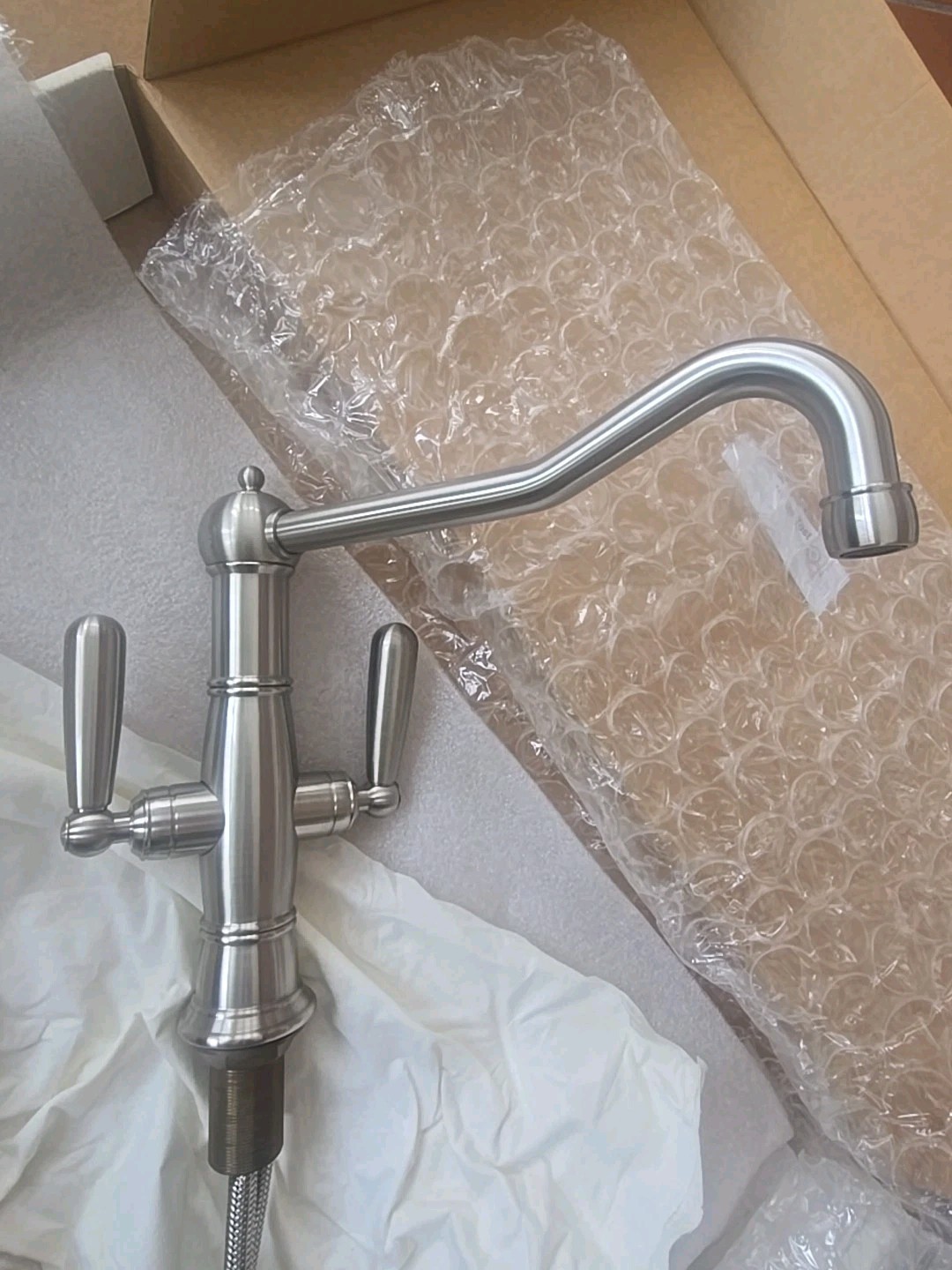 Blanco 157-139-ST Twin Handle Kitchen Faucet Without Handspray Satin Nickel gallery