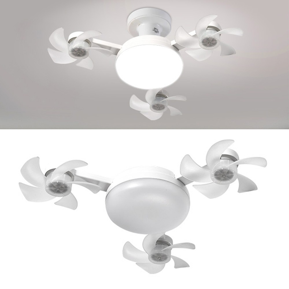 Ceiling Fan with Light& Remote E26 E27 3 Speeds 3Colors 2 Timers Quiet Foldable