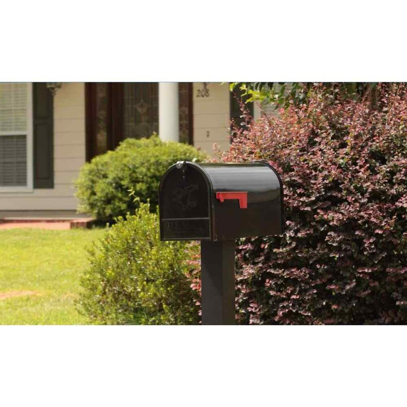 Architectural Mailboxes Elite Black, Large, Steel, Post Mount Mailbox gallery