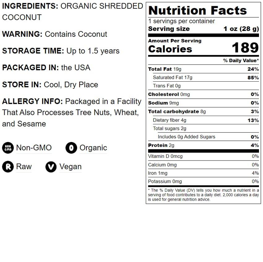 Organic Fine Shredded Coconut – Non-GMO, Raw, Unsweetened Flakes, Unsulfured gallery