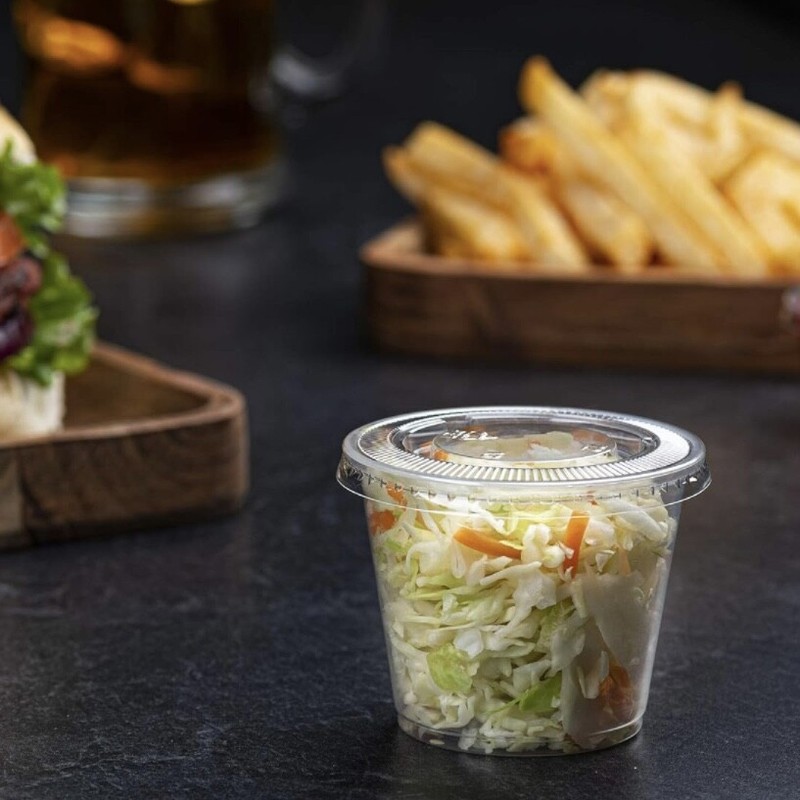 5.5 oz Plastic Clear Disposable Portion Cups with Lids for Sauce Cup BPA Free gallery