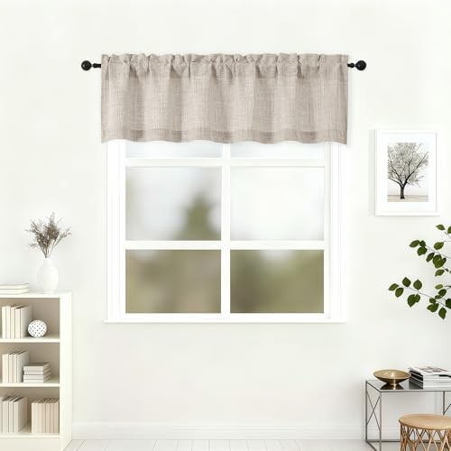 Valance for Window 14 Inch Length, Light 60"W x 14"L (Pack of 1) Linen gallery