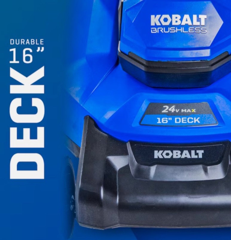 Kobalt || 24-volt || 16" Battery Push Mower || Includes (2) 4 Ah Battery || NEW gallery