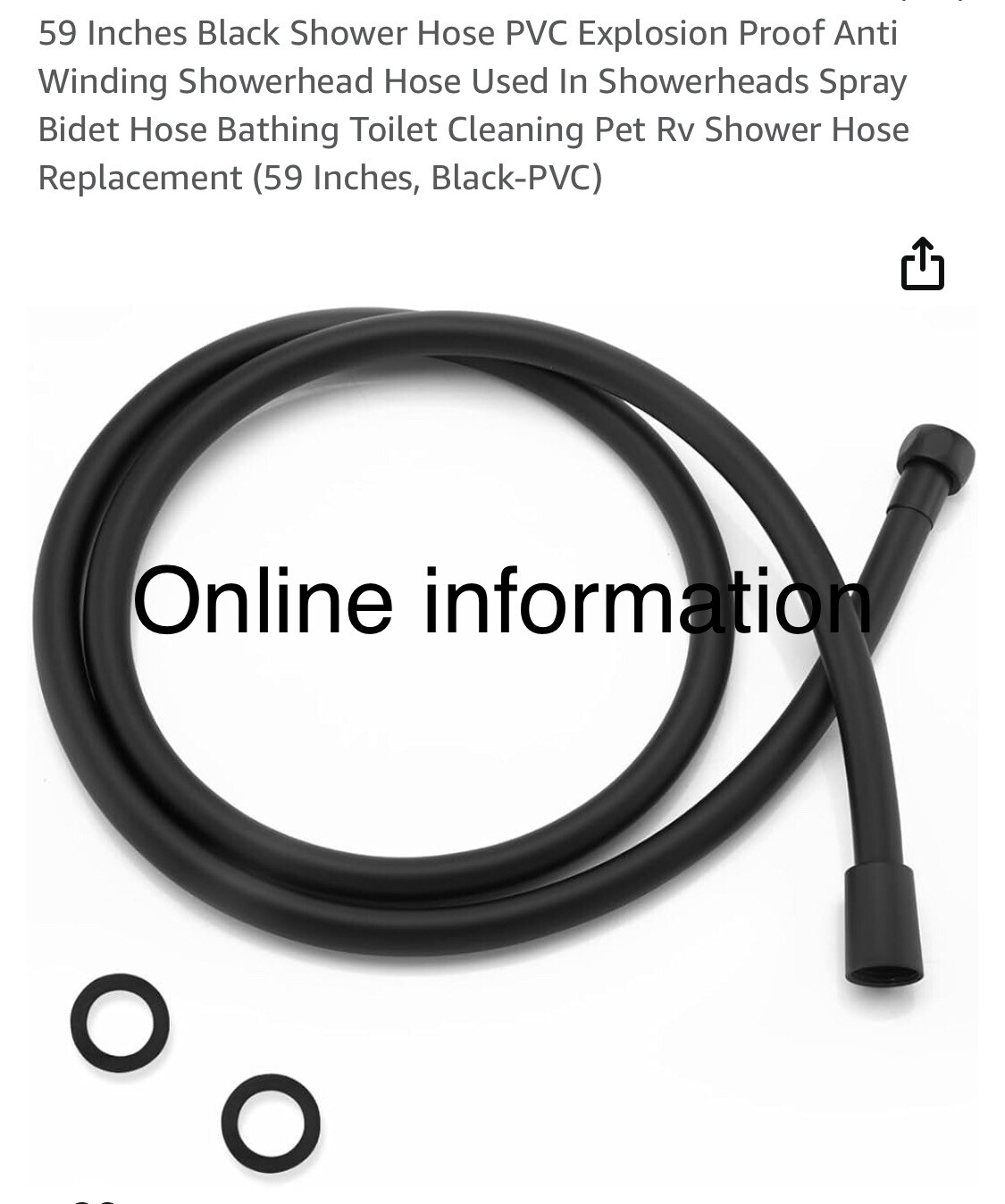 59 Inches Black Shower Hose PVC gallery