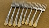 Oneida GOLDEN DAMASK ROSE 4 Dinner & 4 Salad Forks Cube Stainless Flatware - gallery