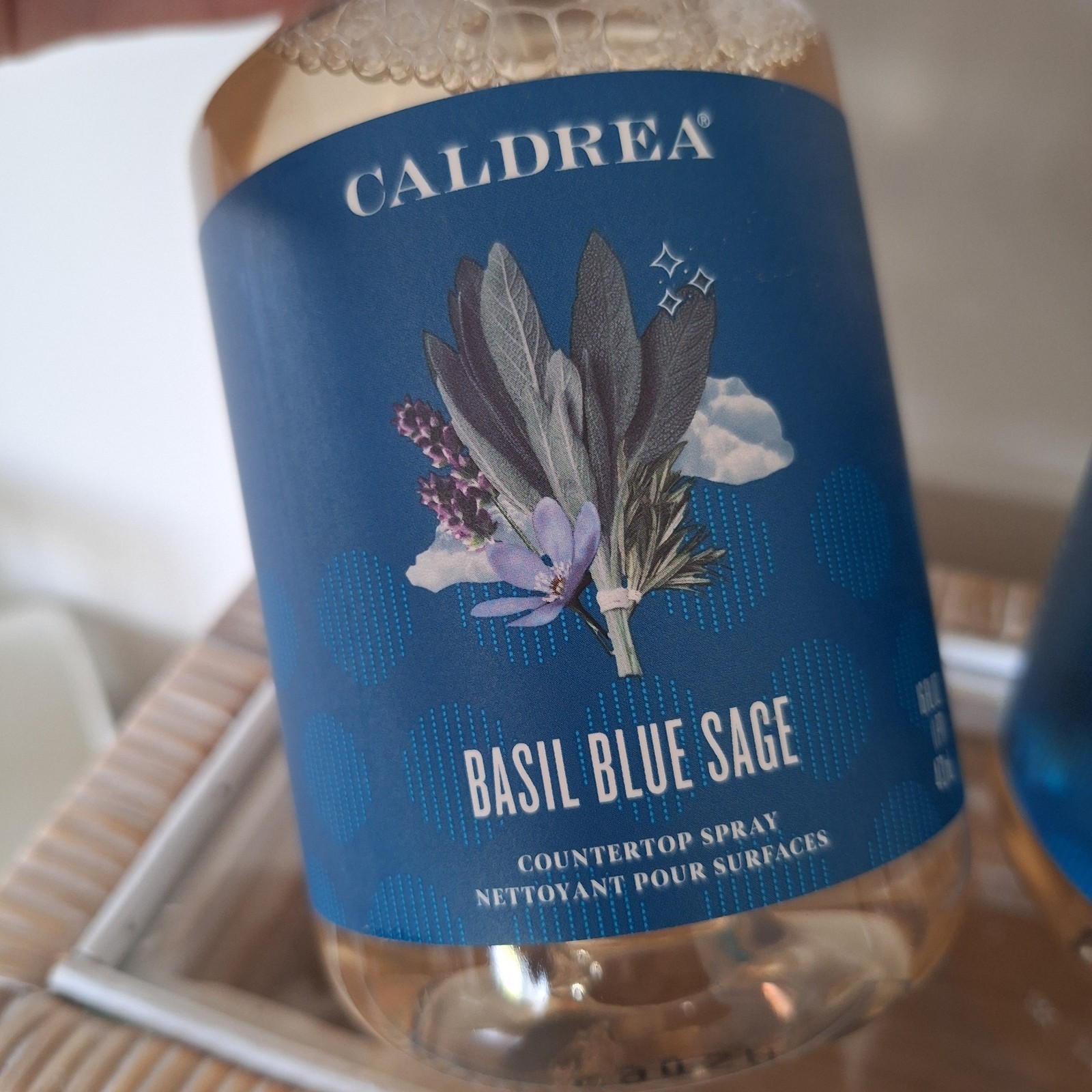2 X Caldrea Countertop Spray Cleaner BASIL BLUE SAGE 16 FL OZ New RARE Scent #14 gallery