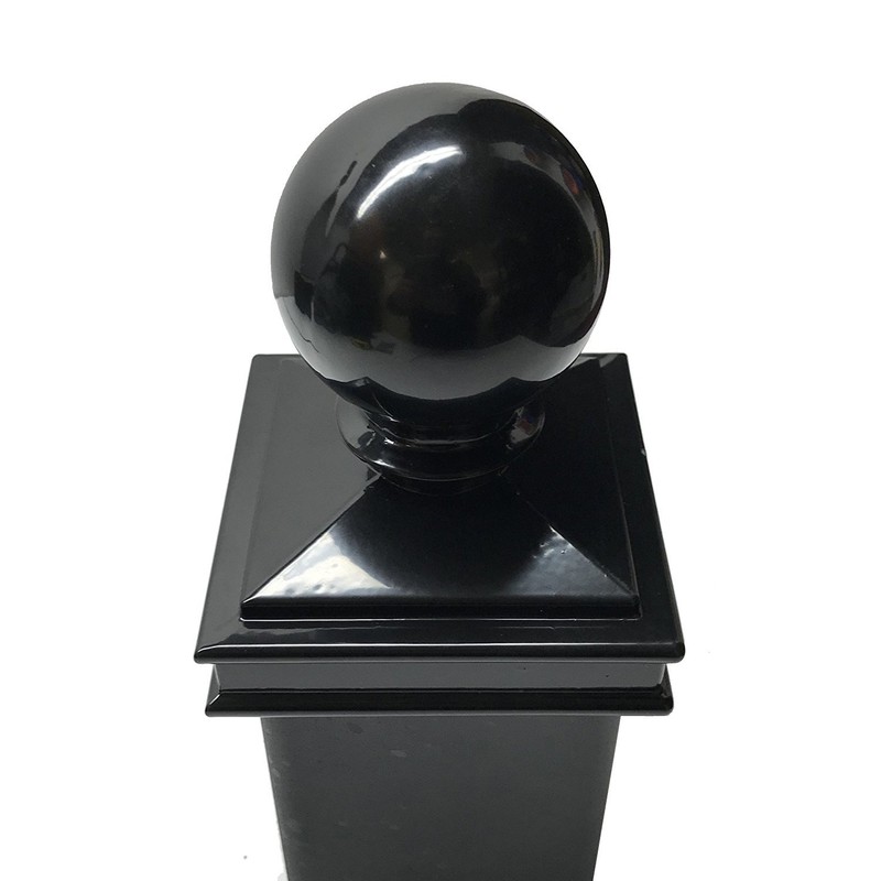 3" x 3" Decorex Hardware Aluminium Ball Top Post Cap for Metal Posts - Black gallery
