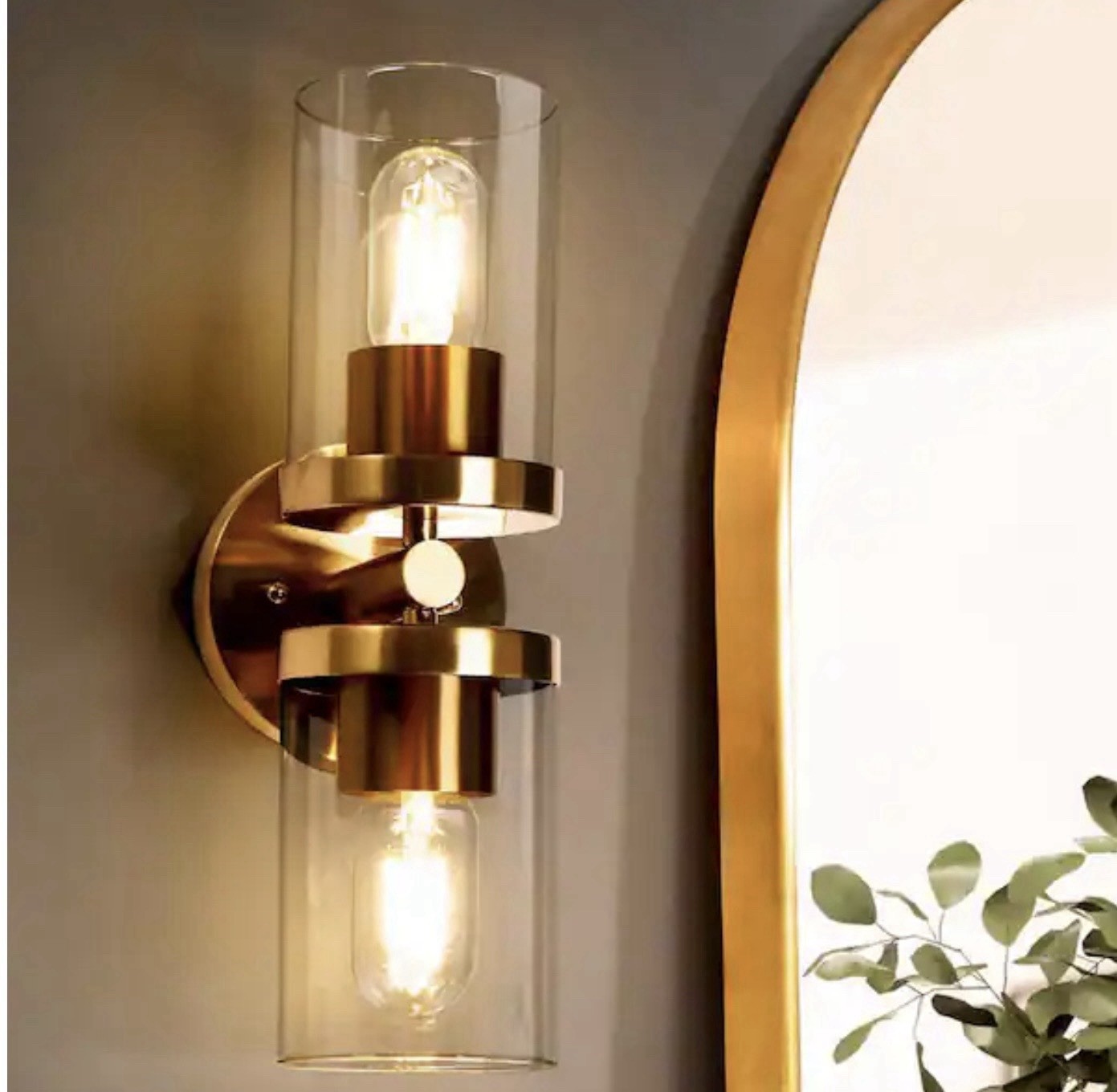 13.8 in. H Transitional Cylinder Bathroom Vanity Light 2-Light Modern gallery
