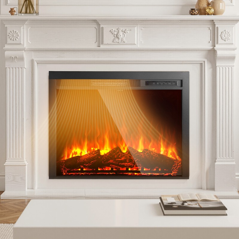 VEVOR 35in Electric Fireplace Insert Wall Recessed Heater 750W 1500W Remote gallery