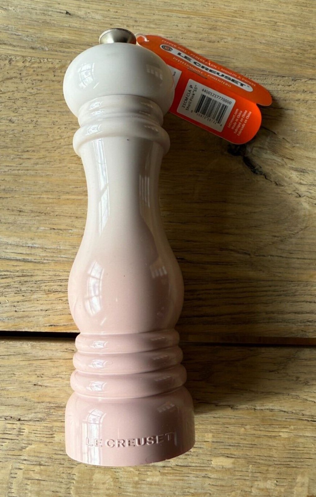 Le Creuset Acrylic Classic Manual Pepper Mill 8 in Shell Pink NEW NWT gallery
