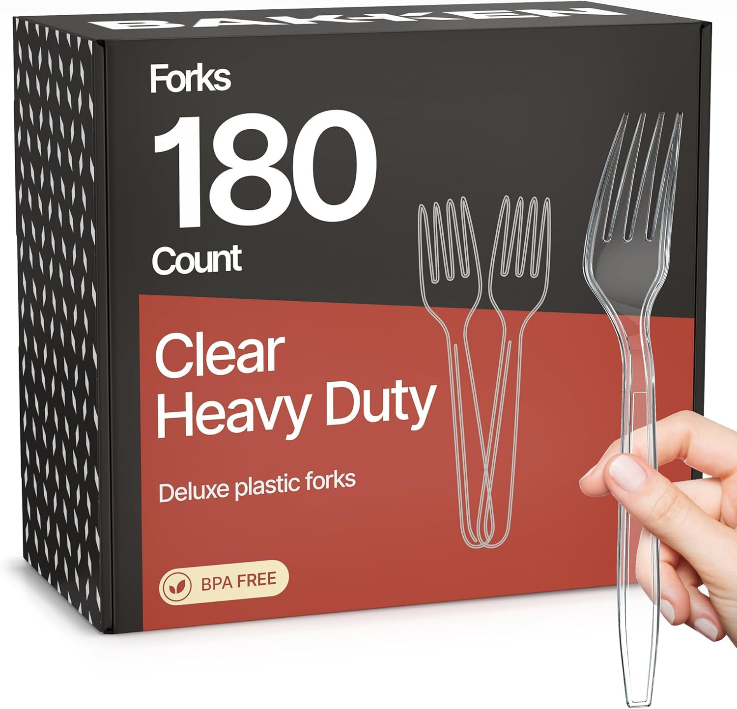 Plastic Silverware Forks 180 Count Reusable BPA Free for Events and Everyday Use gallery
