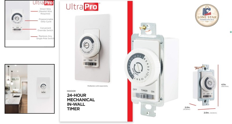 Elegant 24-Hour Dial Timer Switch for Lights & Fans - Override Function Included gallery