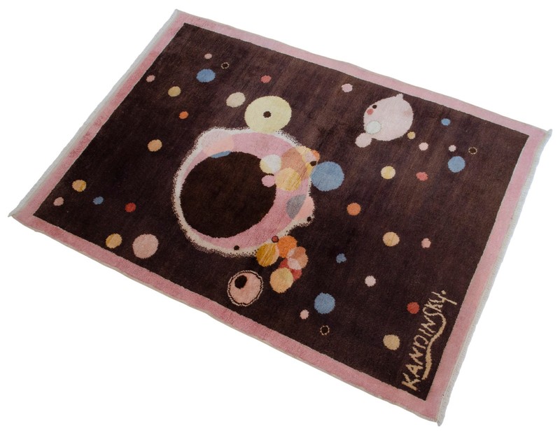 Kandinsky - Several Circles - Inspired Hand Knotted Area Rug Wall Rug 2′7″x3′8″ gallery