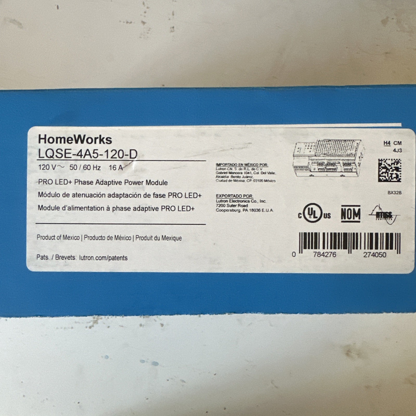 Lutron HomeWorks LQSE-4A5-120-D LED+ Phase Adaptive Power Module 16A 120V gallery