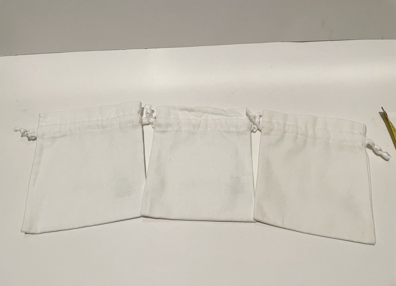 3 DIOR Small White Drawstring Bag Pouch 5x5in gallery