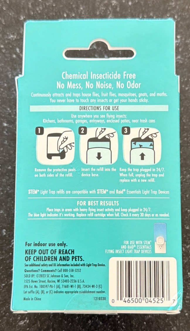 STEM Flying Insects Light Trap Refills. 2 Refill Cartridges. New. gallery