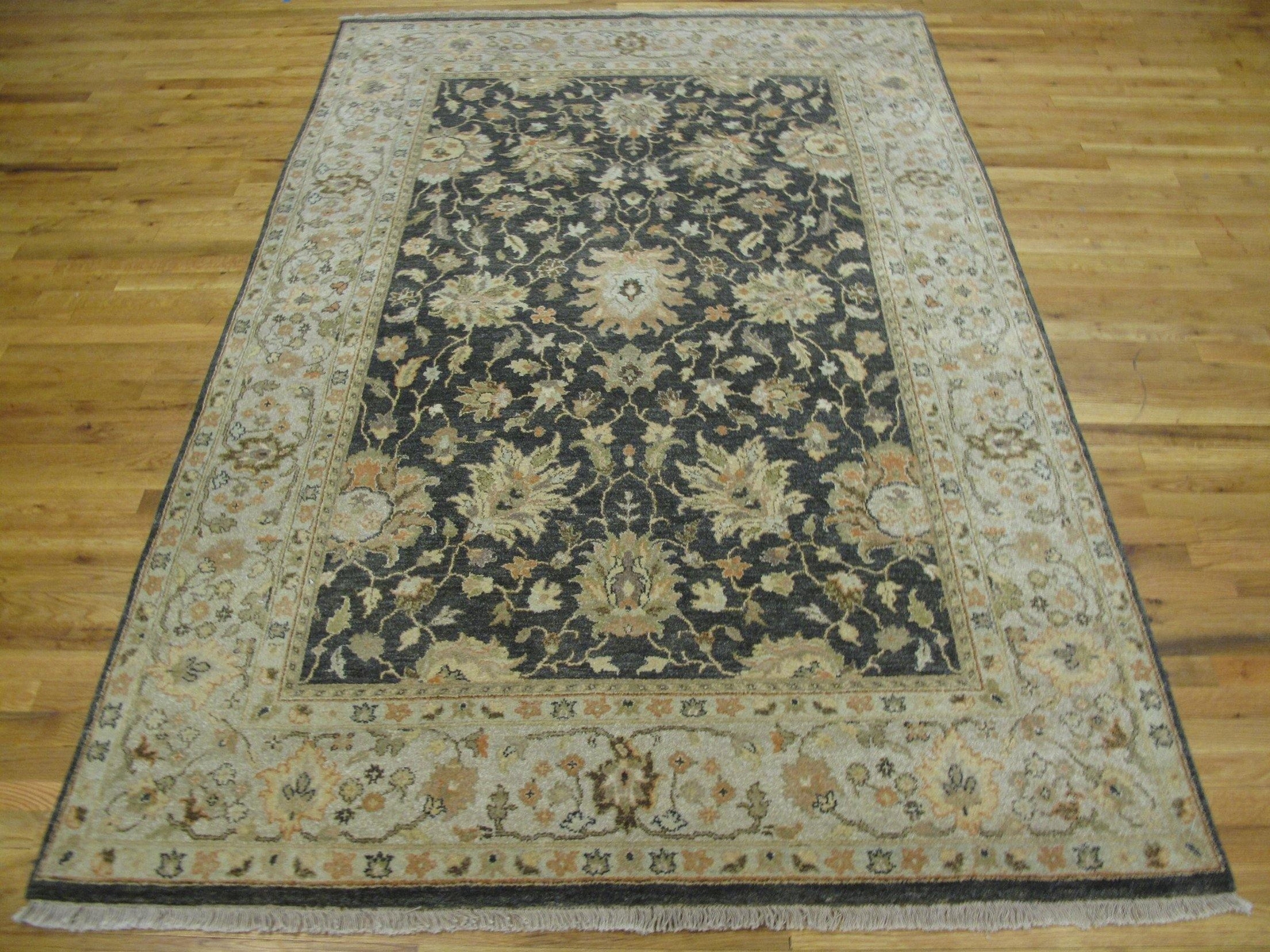 6' x 8' Vegetable Dyed Chobi Hand-knotted Rug Charcoa BLACK SAGE GRAY PIX-26251 gallery