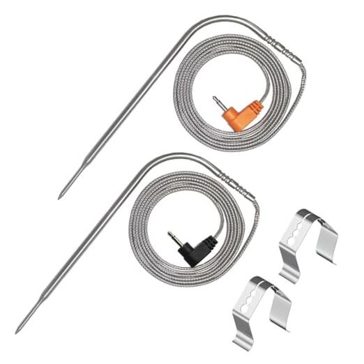 TM08 2 Pack Temperature Meat Probe Replacement TP04, TP06, TP06S, Black+Orange gallery