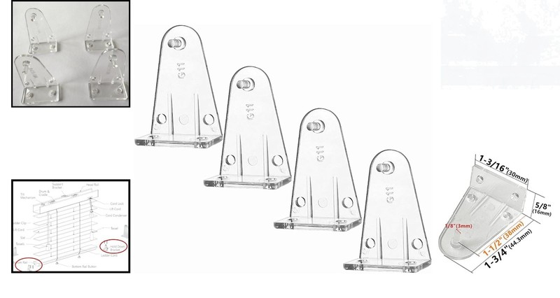 Lightweight Clear Hold Down Bracket Clips for 1.5inch Bottom Rail Blinds gallery