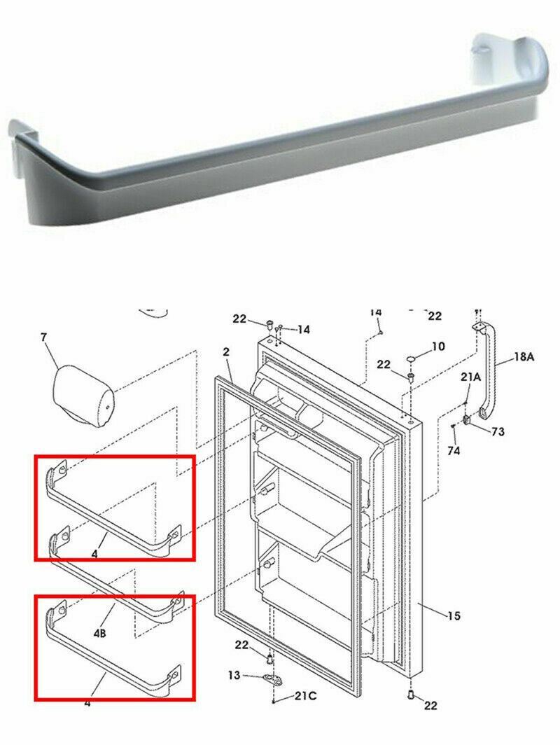 Fridge Door Top Bottom Shelf Rack for Kenmore Frigidaire FFHT1817LS1 NFTR18X4LS4 gallery