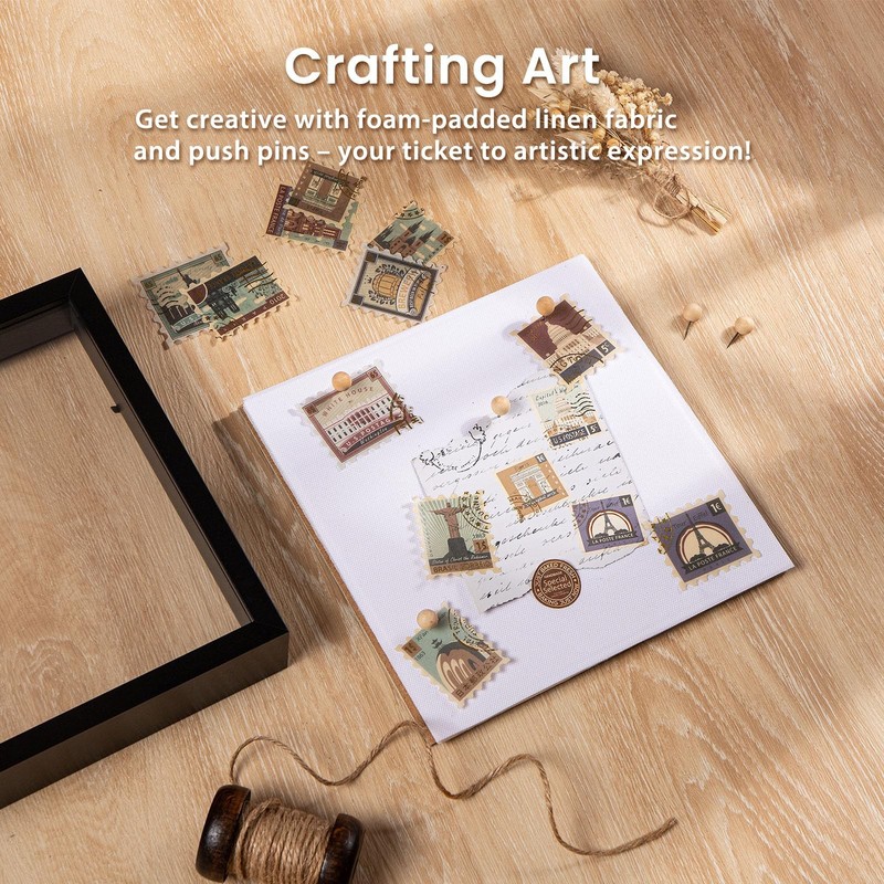 12x16 Large Shadow Box Frame with Soft Linen Back Metal Push Pins Included, ... gallery