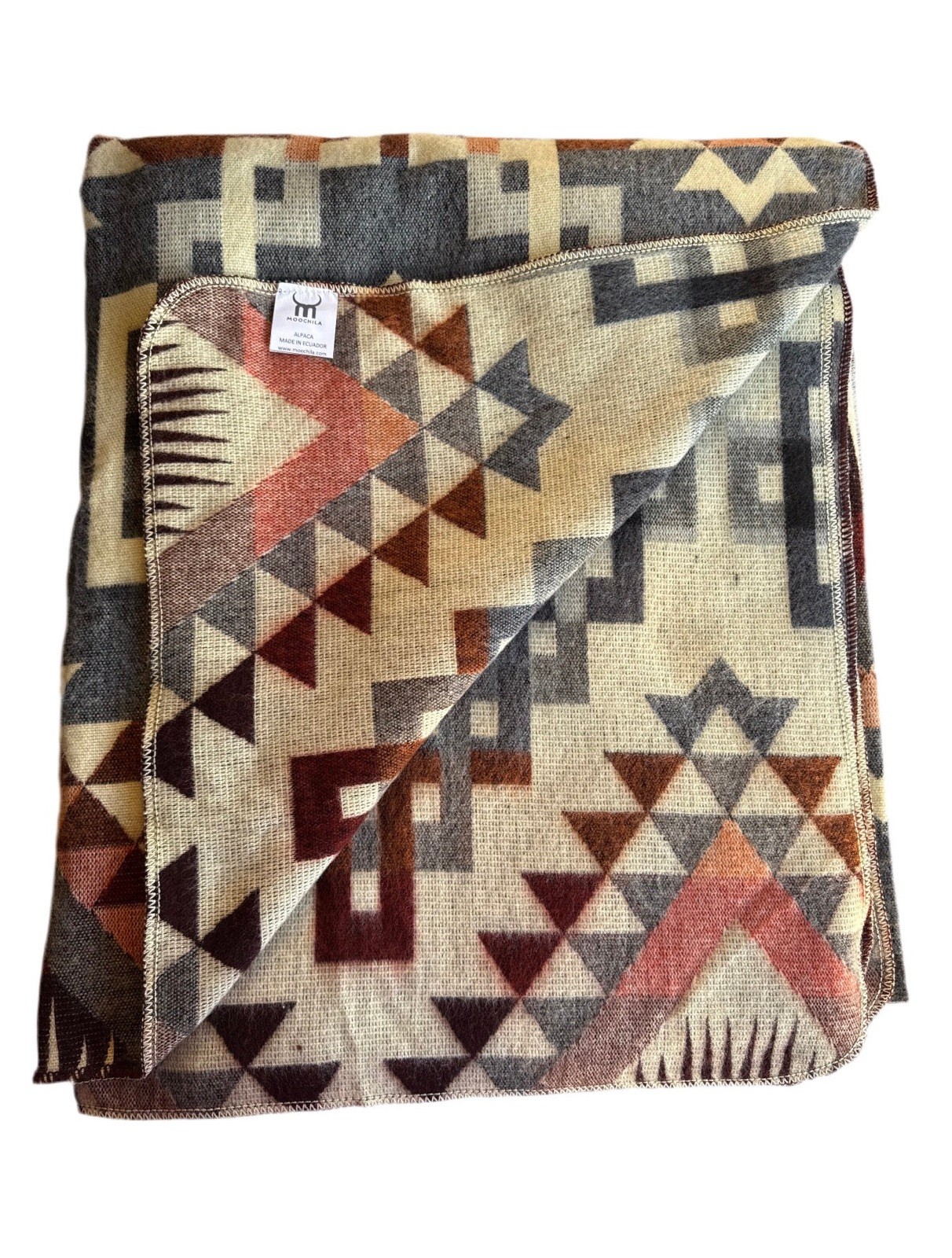 Alpaca Blanket - Cozy Colorful Native Pattern Throw - Made in Ecuador - 202614 gallery