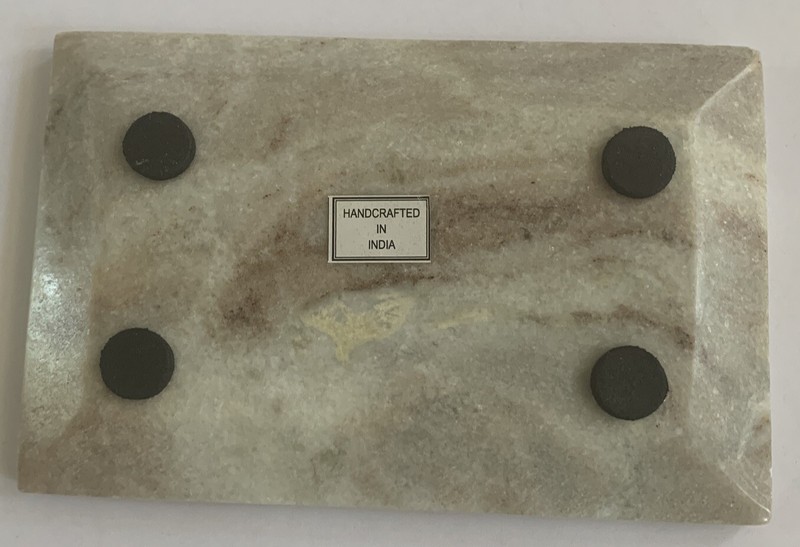 Solid Genuine Marble Soap Dish Beige Brown Stone Rectangle Shape 5.5”x3.5” gallery