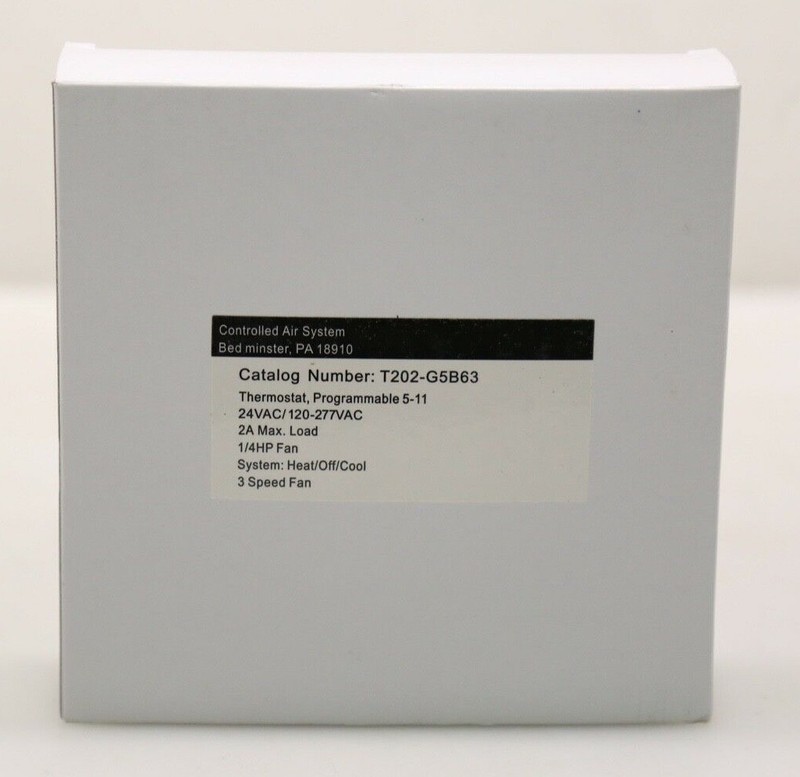 Controlled Air System T202-G5B63 Programmable Thermostat 5-11 1/4HP Fan - New gallery