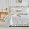 Ruffles Quilt Set California King Size 100 * 114 in - 3 Pieces Shabby Chic Fa... gallery
