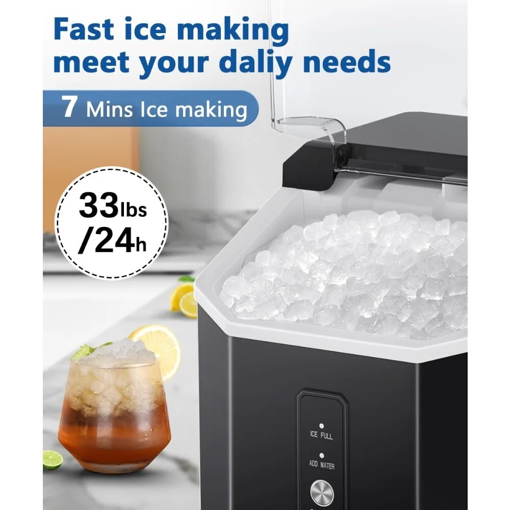 Ice Maker Countertop, 10,000Pcs/33Lbs/Day Portable Nugget Ice Maker gallery