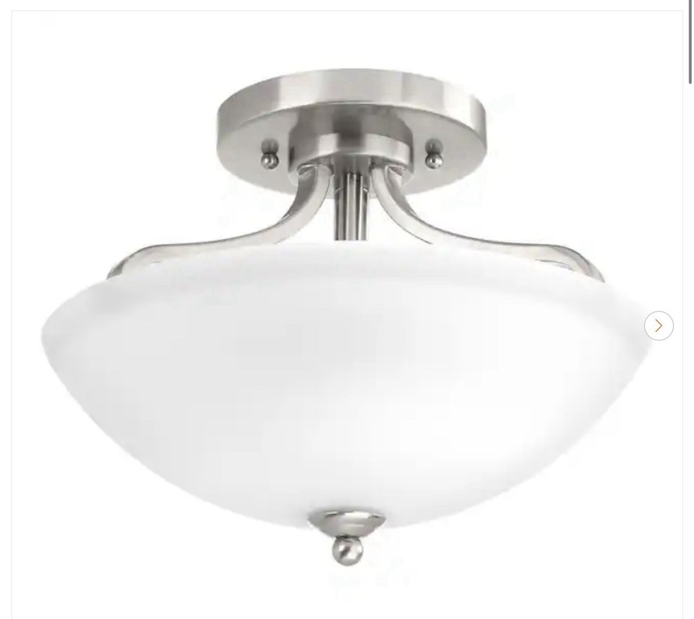 Progress Lighting Laird Collection 2-Light Brushed Nickel Semi-Flush Mount