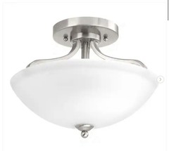 Progress Lighting Laird Collection 2-Light Brushed Nickel Semi-Flush Mount