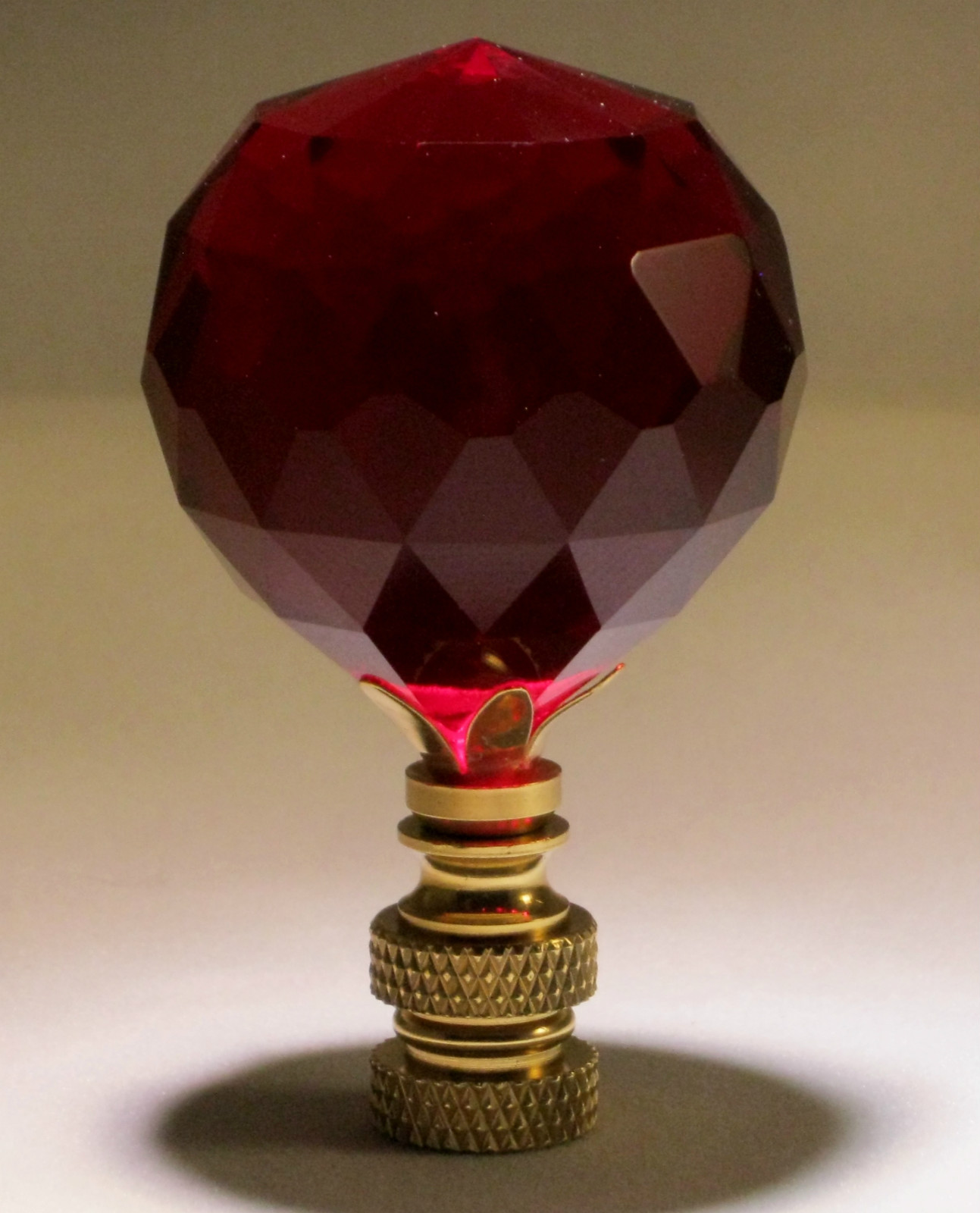 LAMP FINIAL-STUNNING LEADED CRYSTAL LAMP FINIAL-RED gallery