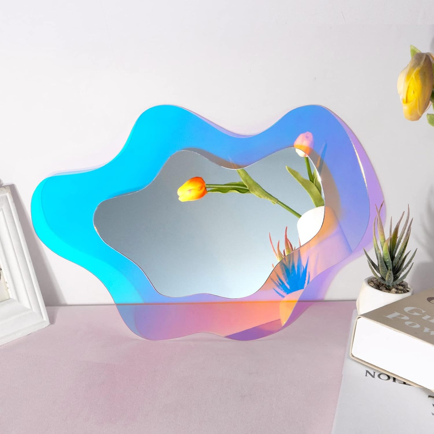 Irregular Wall Mirror Wavy Acrylic Rainbow Mirror Room Decor Aesthetic Mirrors A gallery