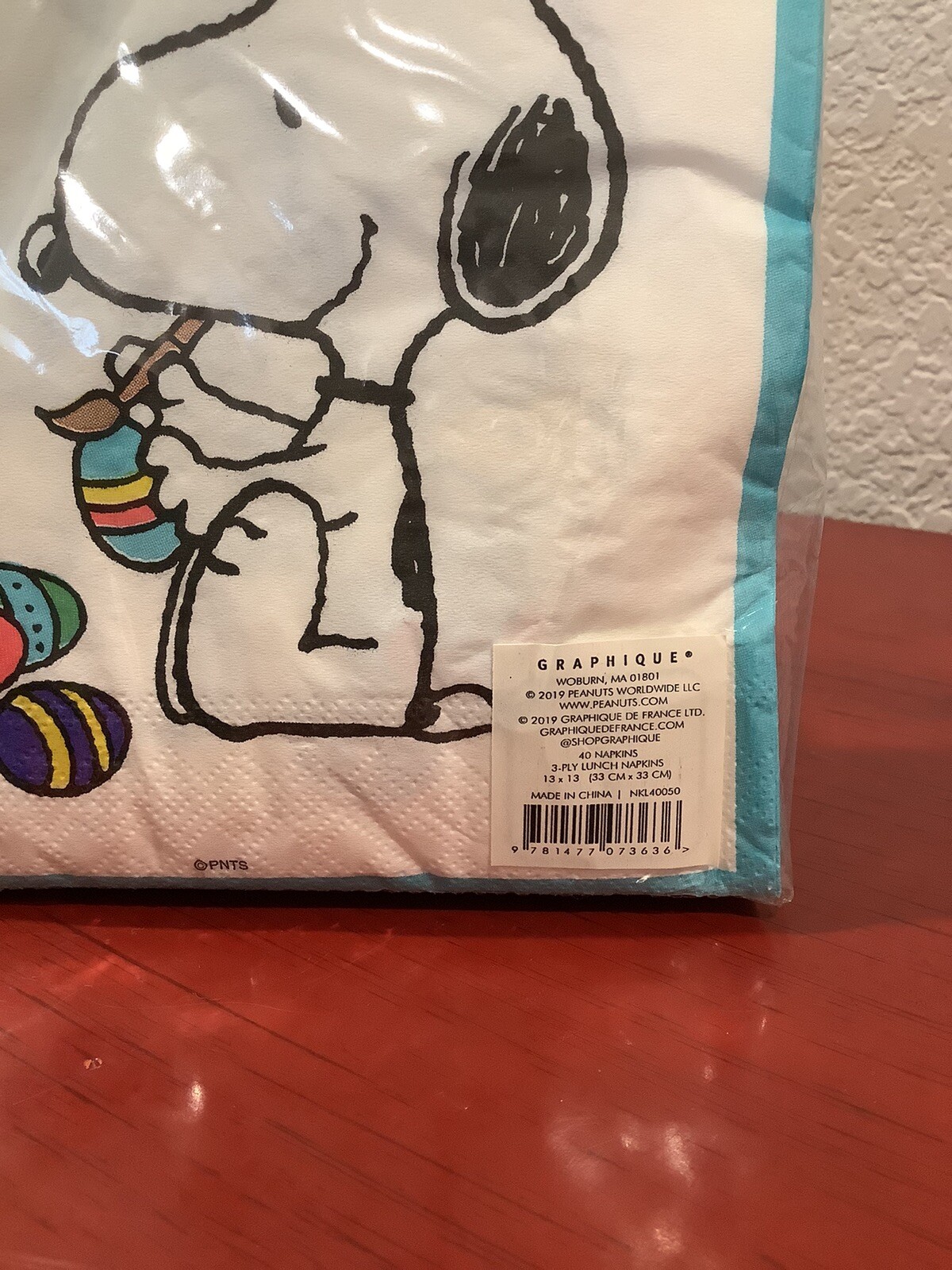 GRAPHIQUE EASTER Peanuts Snoopy 40 Napkins 3 Ply 13 x 13 ~NEW IN PACKAGE~ gallery