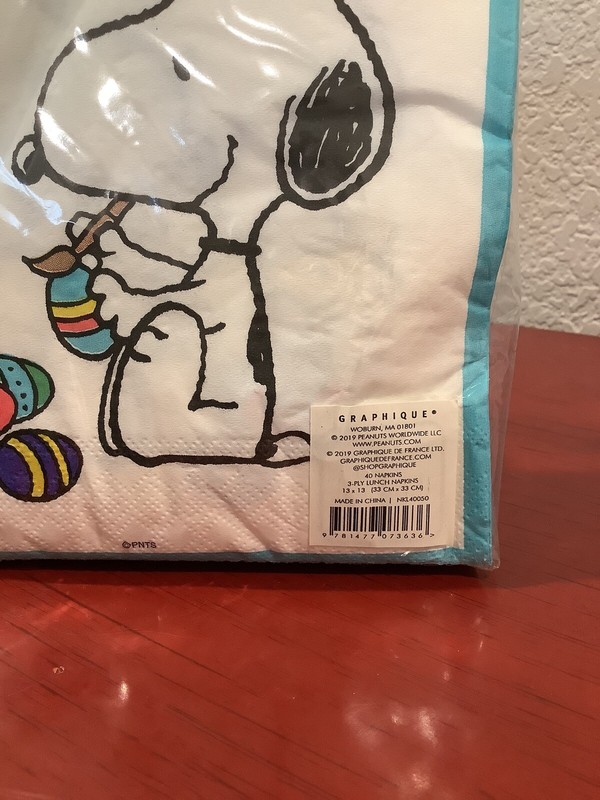 GRAPHIQUE EASTER Peanuts Snoopy 40 Napkins 3 Ply 13 x 13 ~NEW IN PACKAGE~ gallery