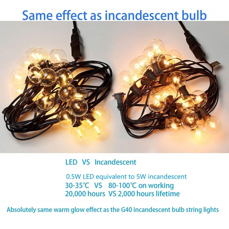 Clear G40 Globe LED Bulbs Dimmable for Outdoor String Light Bulbs Replacement gallery