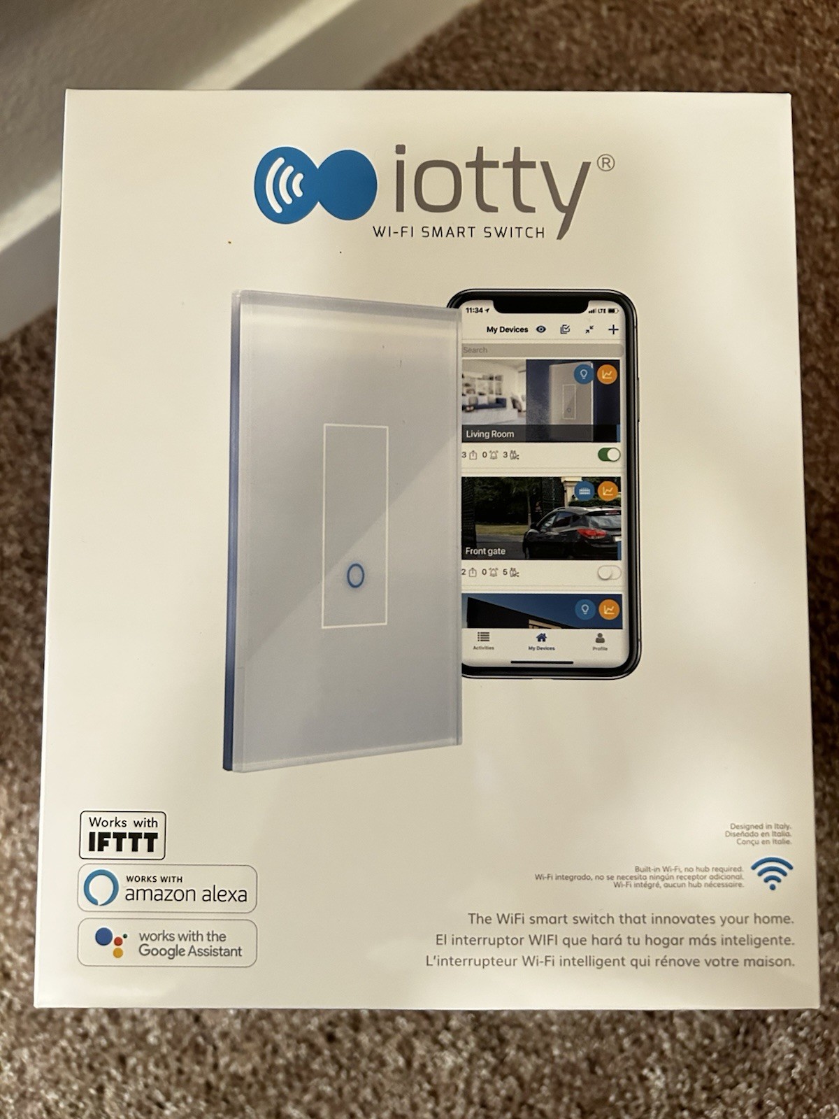 iotty Wi‑Fi Touch Smart Wall Switch White 1‑Gang 4-Pack Alexa/Google/IFTTT gallery