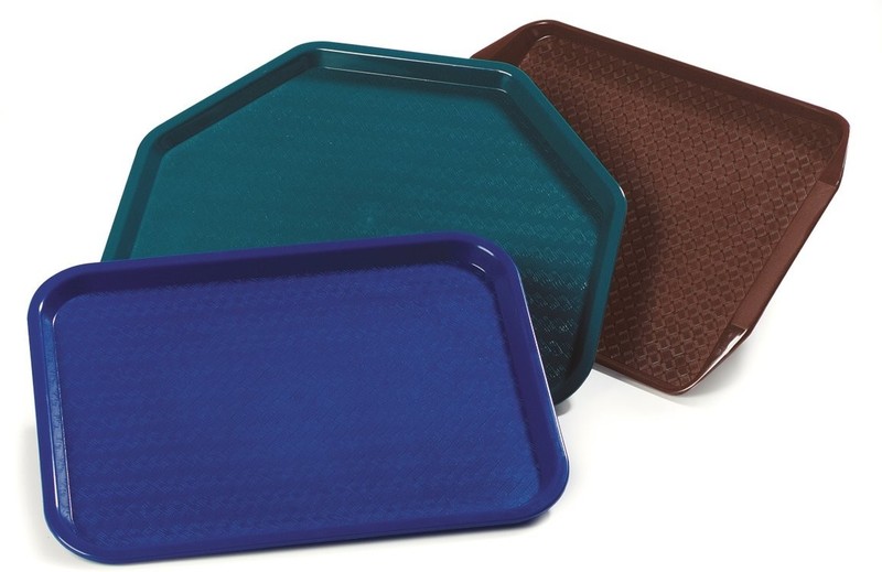 Efficient Blue Fast Food Tray, 12” x 16” - Shatter-Resistant, Safe for Dining gallery