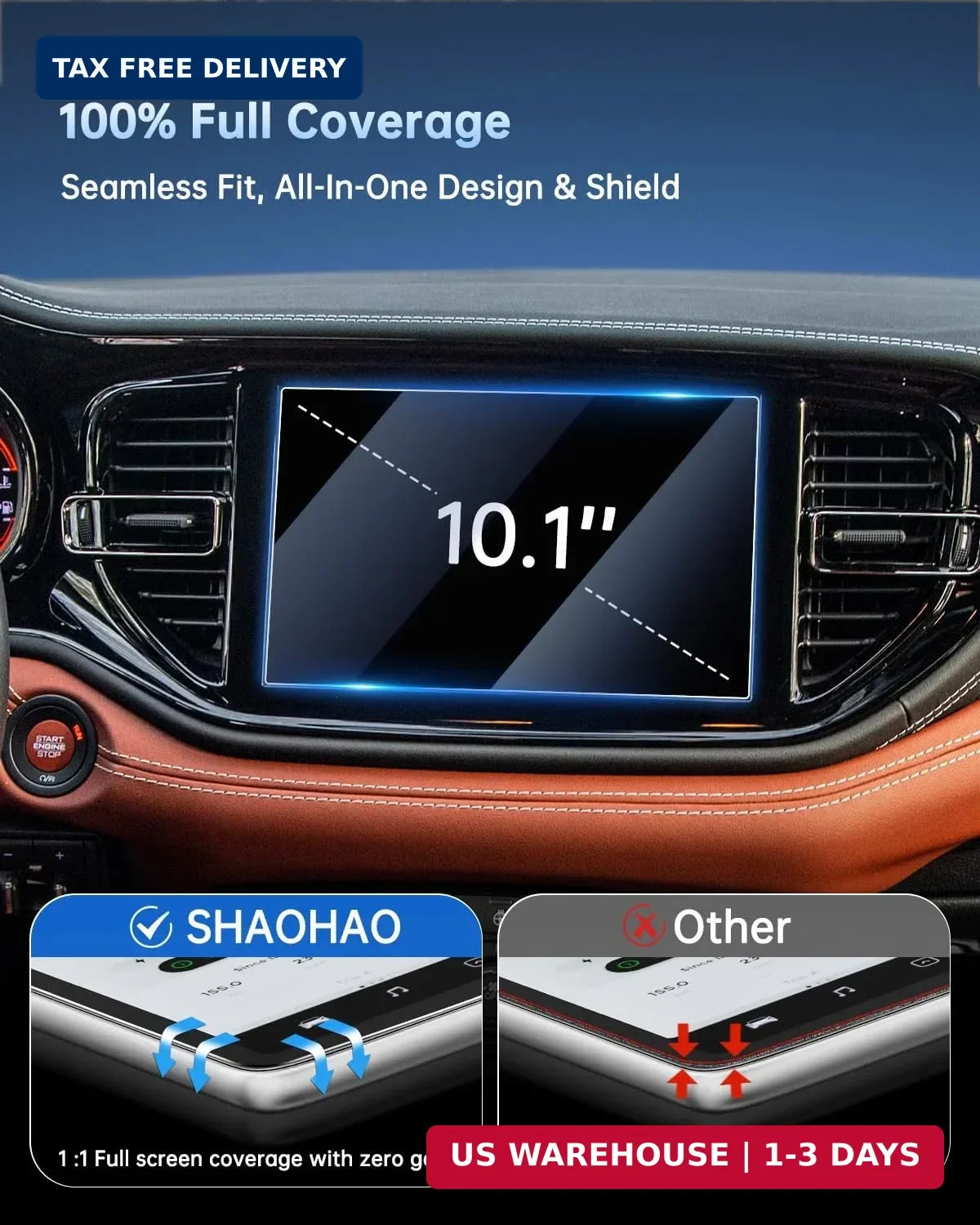 SHAOHAO for 2026 Dodge Durango Screen Protector for 2021 2022 2023 2024 2025 202 gallery