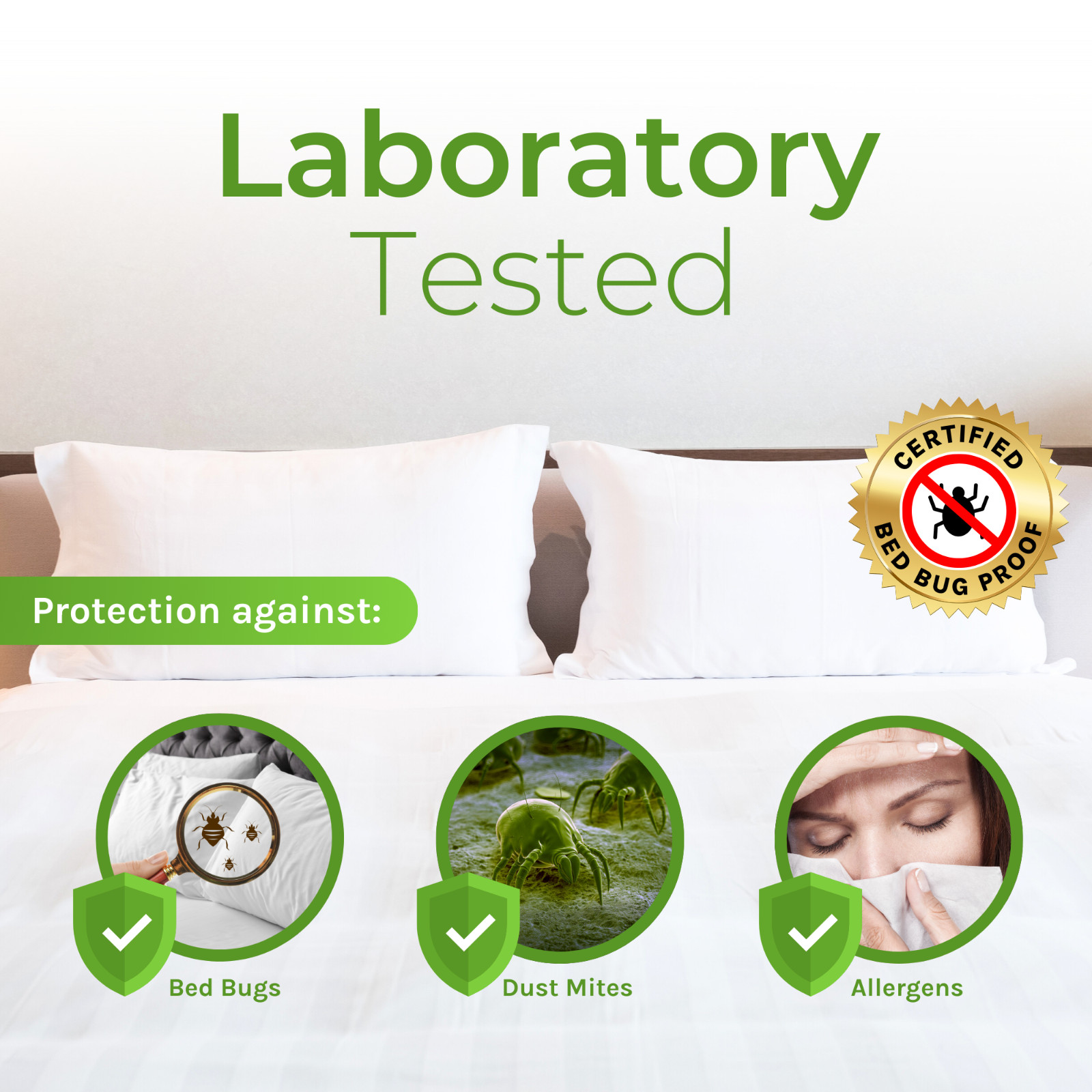 Standard Bed Bug Mattress Cover-Protects against bed bugs, mites and allergies gallery