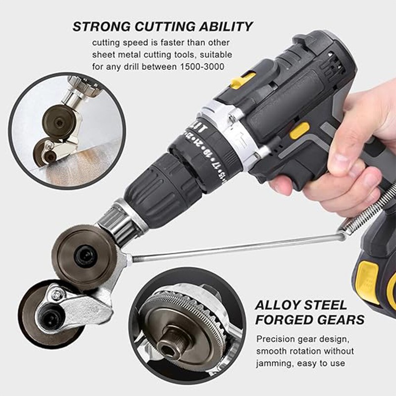 1-2 Pack Electric Drill Shears Plate Cutter Attachment Metal Sheet Cutter gallery