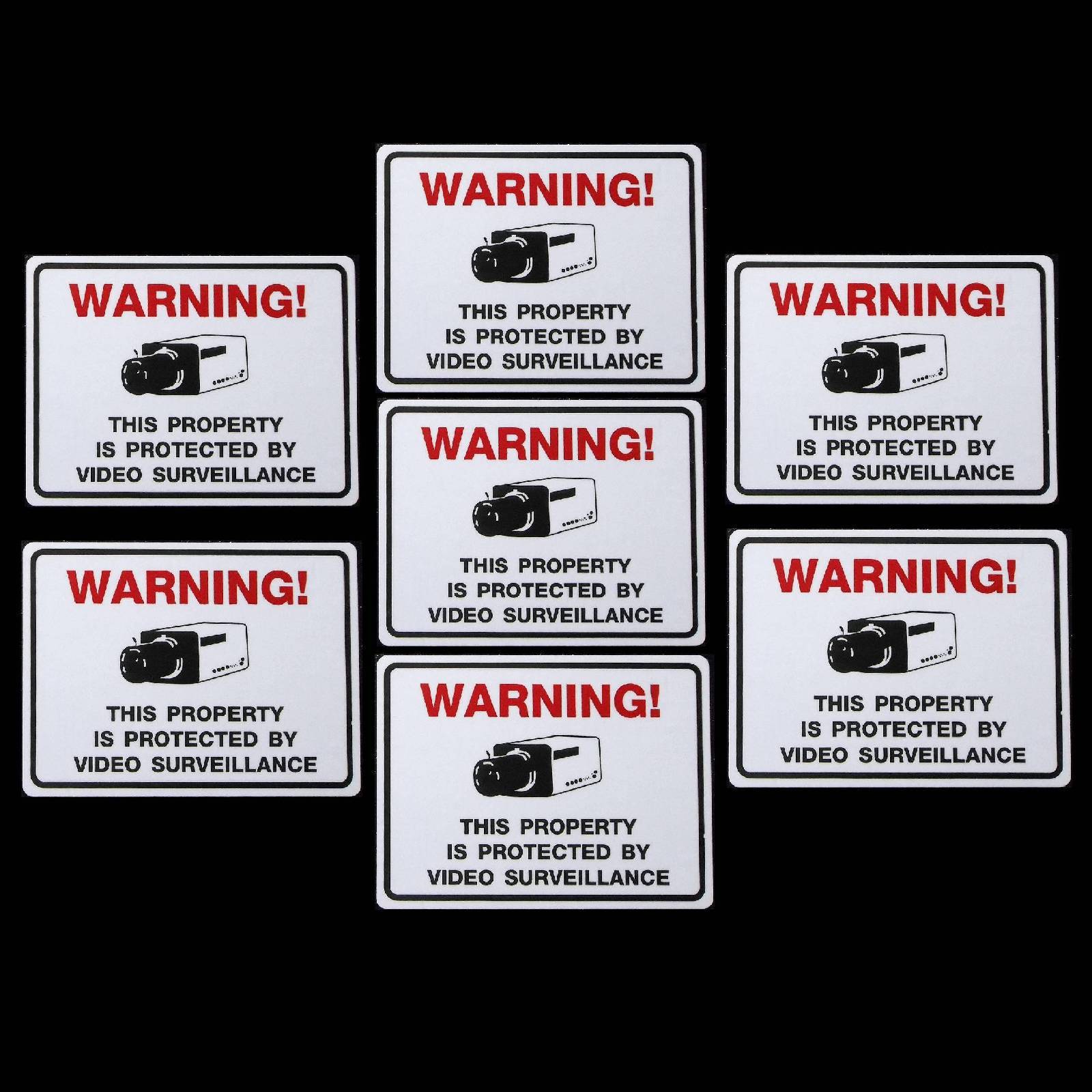 Lot Camera Window Red Warning Sticker Signs Home Stores Waterproof Surveillance gallery